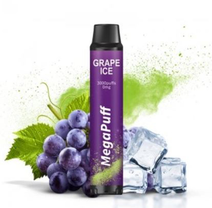 Elektromos cigi MegaPuff 3000 Grape Ice 0mg