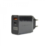 Elektromos cigaretta USB & USB Type-C 20W 5V  QC 3.0 intelligens gyorstöltő fekete